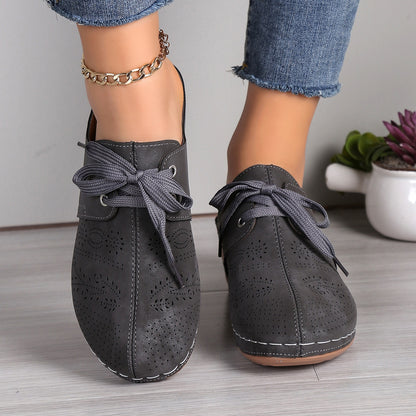 Lace-Up Round Toe Wedge Sandals (5 Colors)