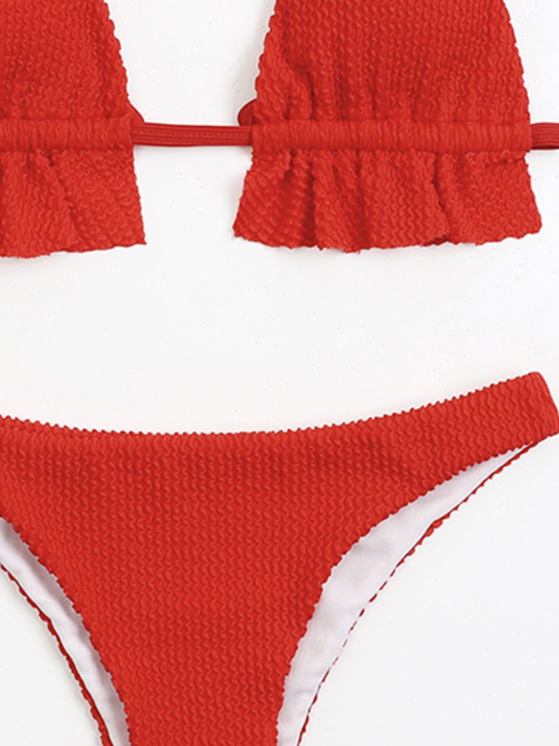 Ruffled Textured Wide Strap Two-Piece Bikini Set (7 Colors)