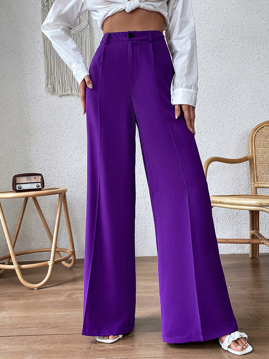 High Waist Wide Leg Purple Pants