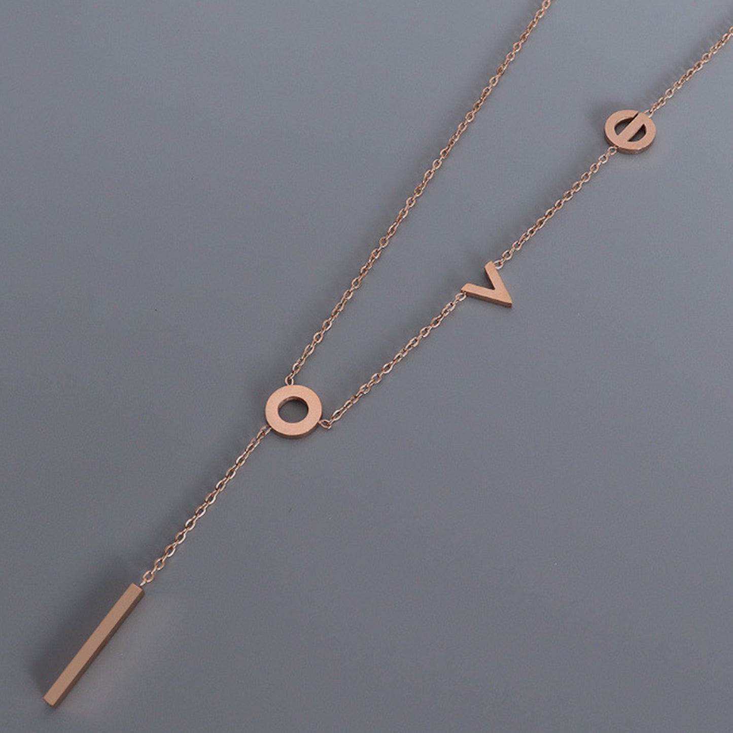 Love Titanium Steel Letter Necklace