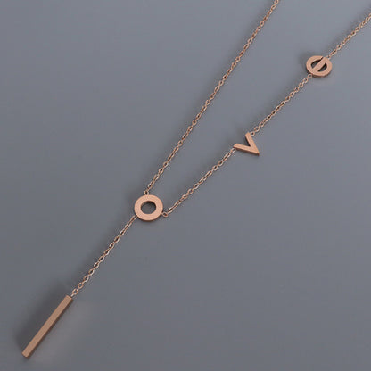 Love Titanium Steel Letter Necklace