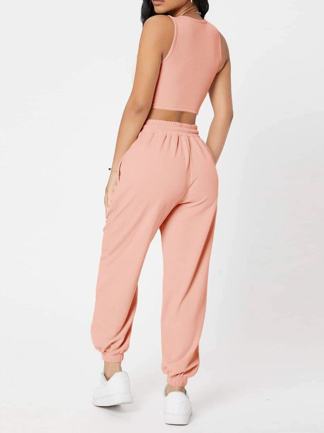 Outfit Set - Wide Strap Top and Drawstring Joggers Set (8 Colors)