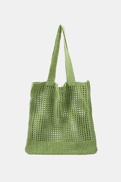 Green Openwork Tote Bag