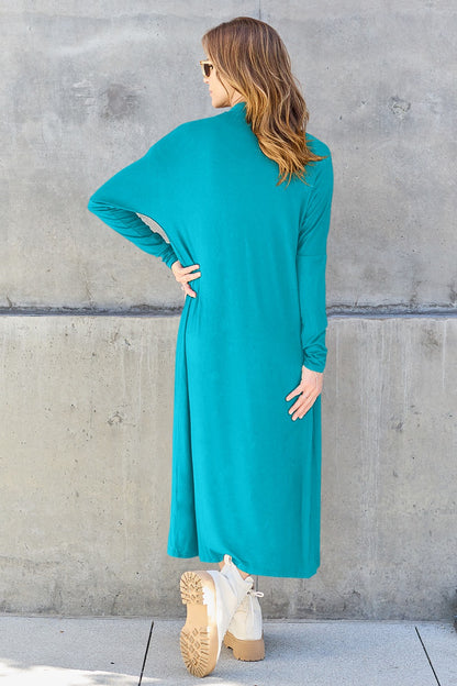 Basic Bae Full Size Open Front Long Sleeve Cover Up (5 Colors up to 3XL)