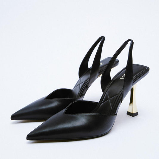 PU Leather Point Toe Stiletto Heel Pumps (2 Colors)