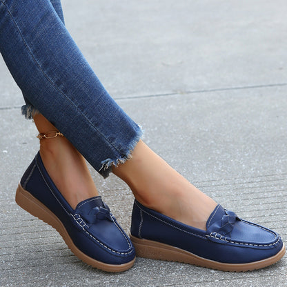 Weave Wedge Heeled Loafers (5 Colors)